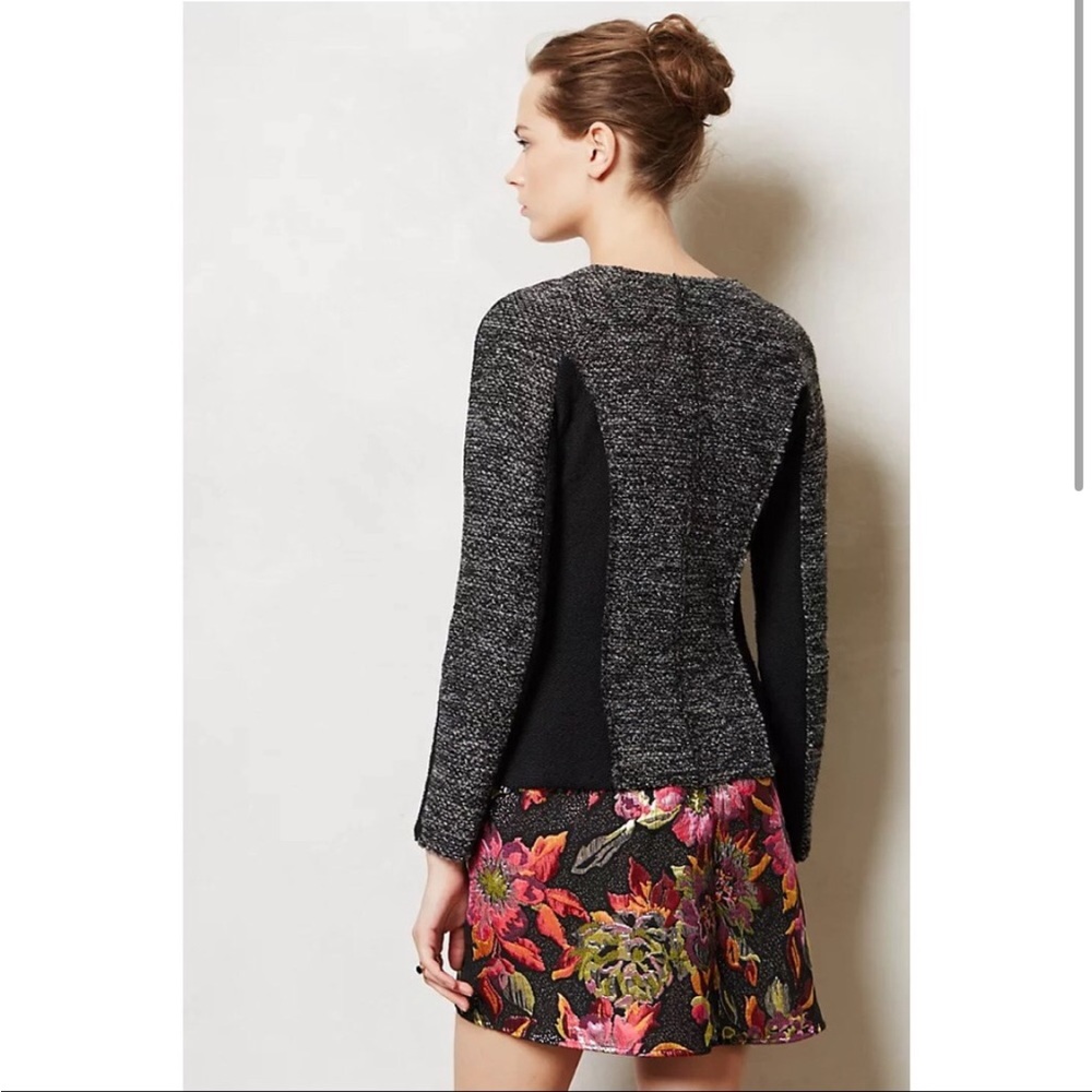 Anthropologie Cartonnier Glimmer Tweed Jacket Blazer Size Medium - Picture 3 of 11